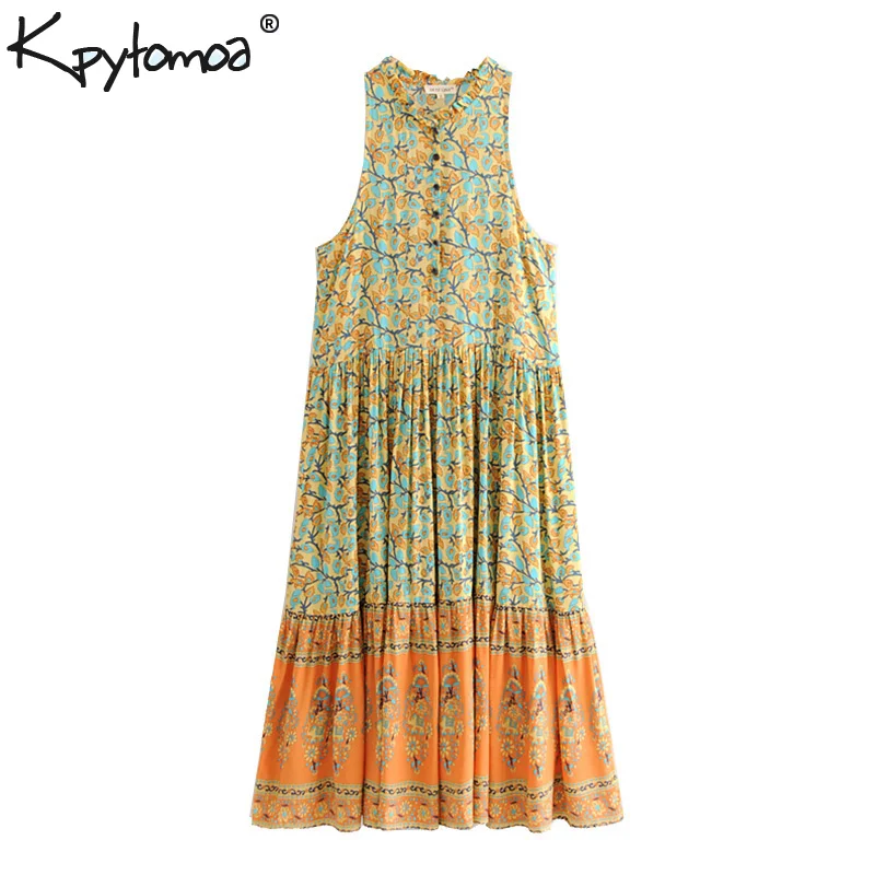 Boho Chic Summer Vintage Floral Print Pleated Midi Dress Women 2019 Fashion O Neck Sleeveless Beach Dresses Femme Vestidos
Boho Chic Summer Vintage Floral Print Pleated Midi Dress Women 2019 Fashion O Neck Sleeveless Beach Dresses Femme Vestidos