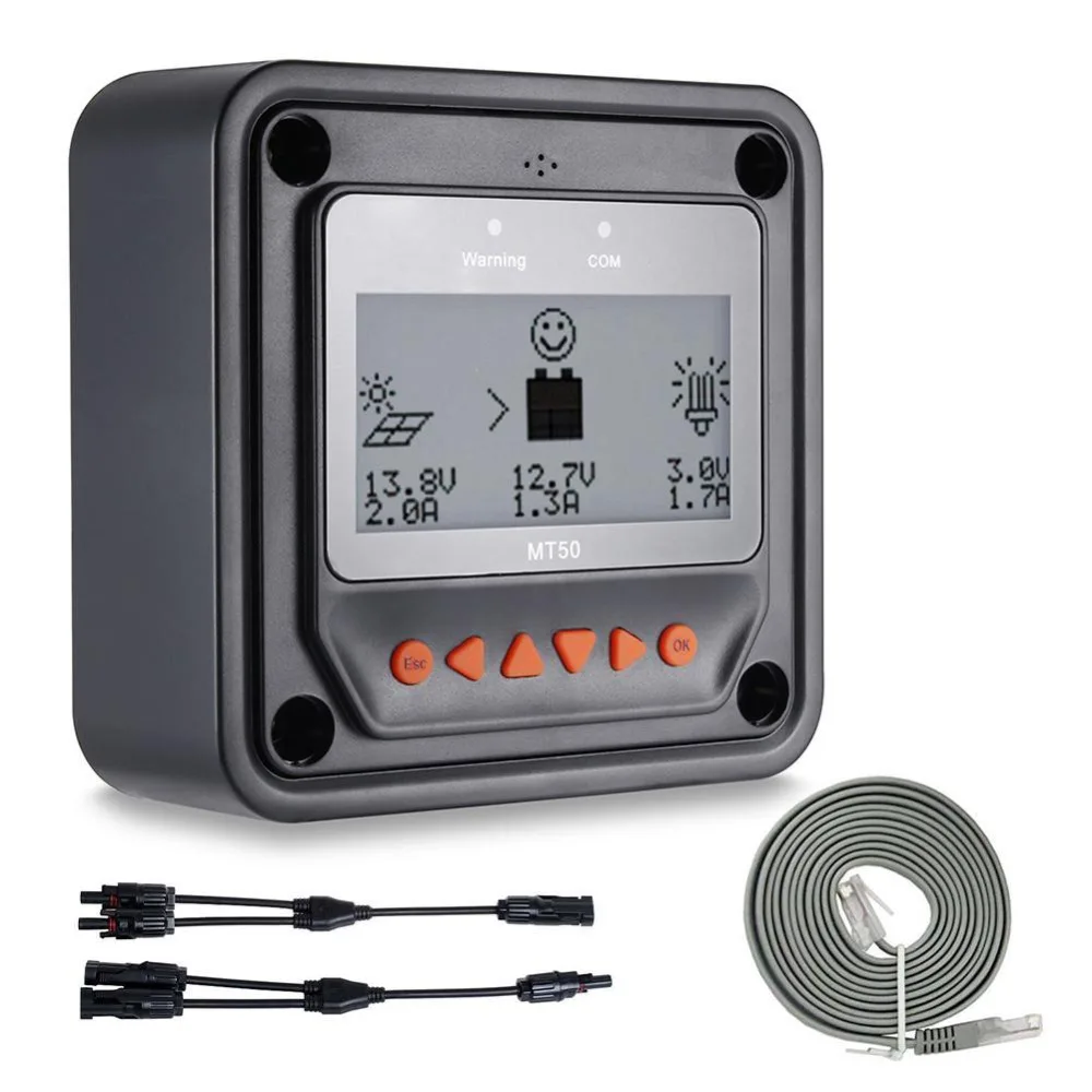 Remote Meter LCD display For Tracer/EPIPC-COM MPPT Series Solar Charge Controller Regulator +1 Pair M/F Y Connectors
Remote Meter LCD display For Tracer/EPIPC-COM MPPT Series Solar Charge Controller Regulator +1 Pair M/F Y Connectors