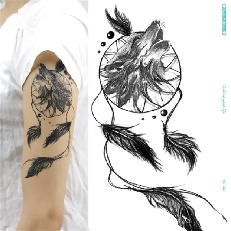 KESMALL 1PCS Dreamcatcher Wolf Temporary Tattoo Sticker Waterproof Body Art Arm Fake Tattoos Fashion Tatouage Temporaire CO561
KESMALL 1PCS Dreamcatcher Wolf Temporary Tattoo Sticker Waterproof Body Art Arm Fake Tattoos Fashion Tatouage Temporaire CO561