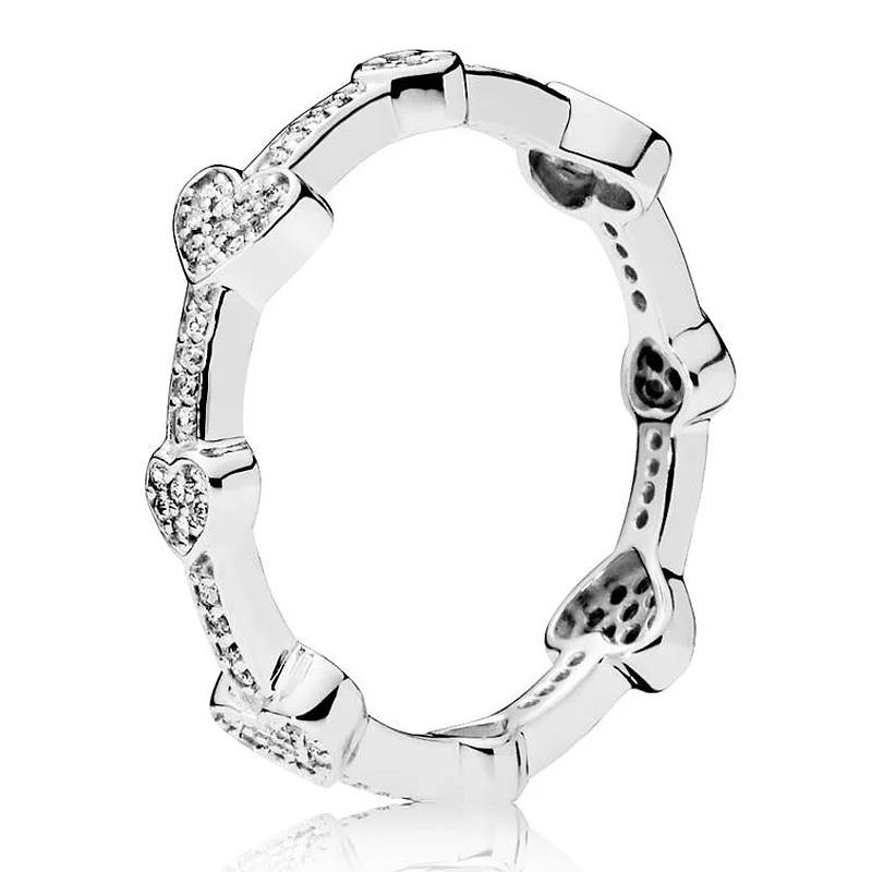 Authentic 925 Sterling Silver Pan Ring Alluring Hearts With Crystal Rings For Women Wedding Party Gift Fine Europe Jewelry
Authentic 925 Sterling Silver Pan Ring Alluring Hearts With Crystal Rings For Women Wedding Party Gift Fine Europe Jewelry