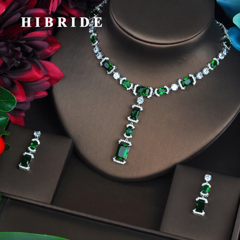 HIBRIDE Briliant Jewelry Sets for Women Luxury Green AAA CZ Necklace Set Wedding Dress Accessories Party Show Wholesale N-464
HIBRIDE Briliant Jewelry Sets for Women Luxury Green AAA CZ Necklace Set Wedding Dress Accessories Party Show Wholesale N-464