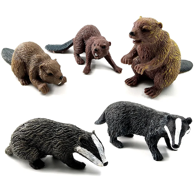 Имитация леса модель диких животных один кусок барсук Росомаха Anteater Beaver Bear