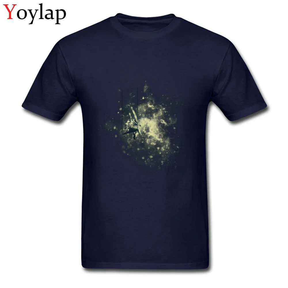 100% Cotton T Shirts for Men Short Sleeve Printed On Tops Shirts Retro Summer Autumn Summer Space Painters Round Collar Tee Shirt navy