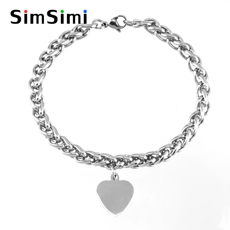 heart pulseira masculina Stainless Steel bracelets S.steel 4mm braid Chain Bracelets bangle female Jewelry gift Good quality
heart pulseira masculina Stainless Steel bracelets S.steel 4mm braid Chain Bracelets bangle female Jewelry gift Good quality