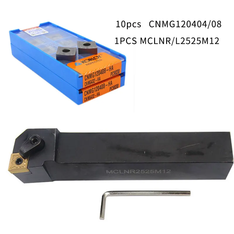 10pcs CNMG120404 HA PC9030 Carbide insert KORLOY CNMG120408 Blade Cutter with 1pc MCLNR2525M12 Holder CNC Lathe Turning Tool Set
10pcs CNMG120404 HA PC9030 Carbide insert KORLOY CNMG120408 Blade Cutter with 1pc MCLNR2525M12 Holder CNC Lathe Turning Tool Set