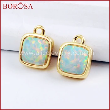 BOROSA 10PCS 9mm Square Gold Color Bezel White Opal Faceted Charms, Japanese Opal Man-made Opal Charm Jewelry for Earring ZG0298
BOROSA 10PCS 9mm Square Gold Color Bezel White Opal Faceted Charms, Japanese Opal Man-made Opal Charm Jewelry for Earring ZG0298
