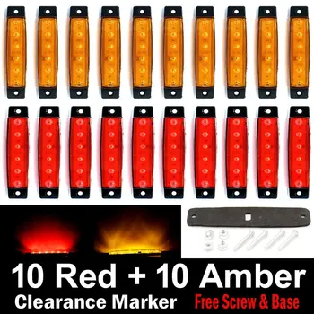 20X TMH 3.8" 6 LED Side Marker Lights 10 Red + 10 Amber Rear Side Marker Indicator LED Lamp Truck Trailer Car Cab Sealed Light
20X TMH 3.8" 6 LED Side Marker Lights 10 Red + 10 Amber Rear Side Marker Indicator LED Lamp Truck Trailer Car Cab Sealed Light