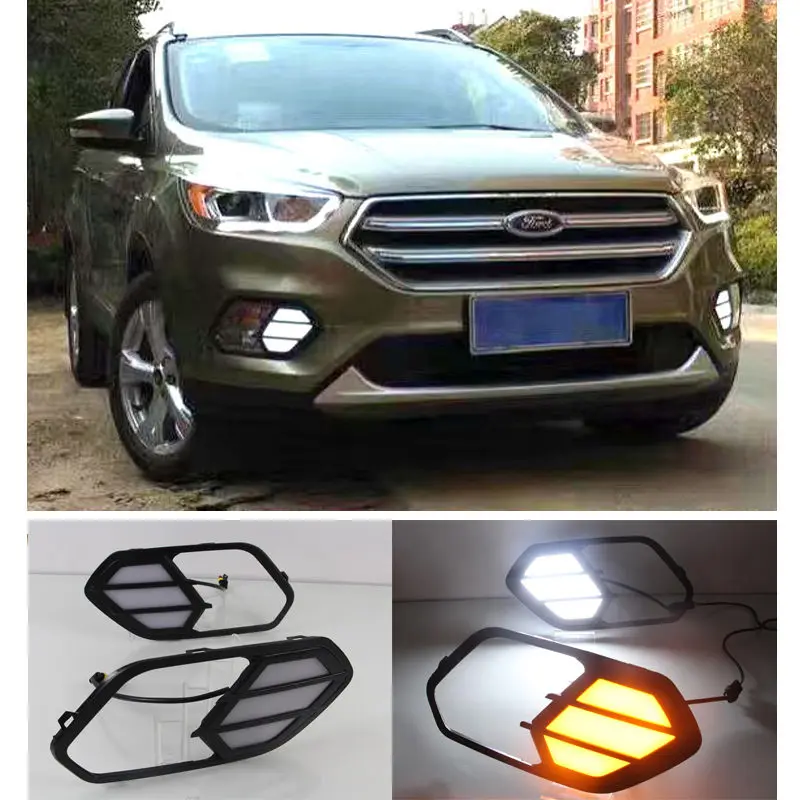 LED DRL Daytime Running Lights DRL Yellow Turn Signals For Ford Kuga Escape 2016 2017
LED DRL Daytime Running Lights DRL Yellow Turn Signals For Ford Kuga Escape 2016 2017