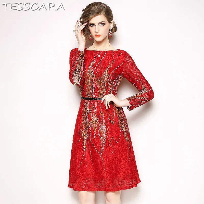 TESSCARA Women Fashion Leopard Lace Dress Festa Female High Quality Vintage Designer Vestidos Elegant Office Party Robe Femme
TESSCARA Women Fashion Leopard Lace Dress Festa Female High Quality Vintage Designer Vestidos Elegant Office Party Robe Femme
