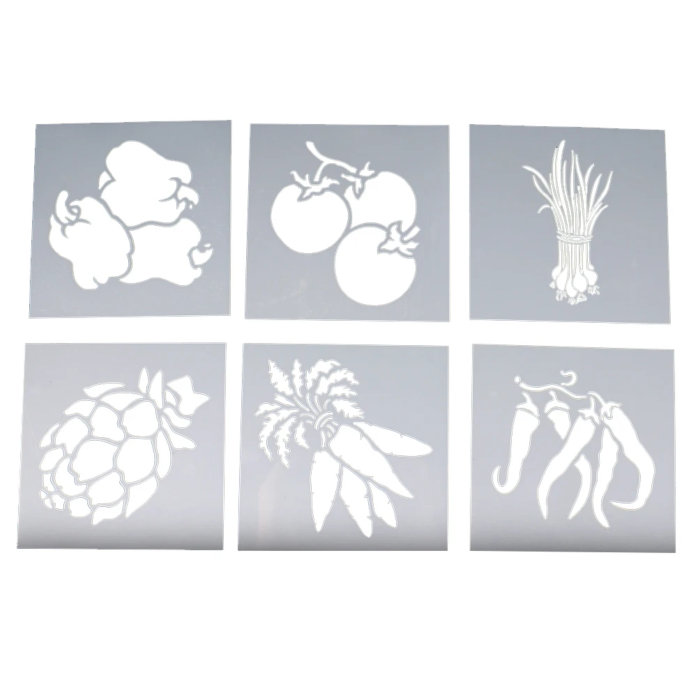 6pcs Vegetable Fruit Shape Cake Stencils Cake Fondants Coffee Cookie Stencil Fondant Mould Template Baking Pastry Embossing
6pcs Vegetable Fruit Shape Cake Stencils Cake Fondants Coffee Cookie Stencil Fondant Mould Template Baking Pastry Embossing