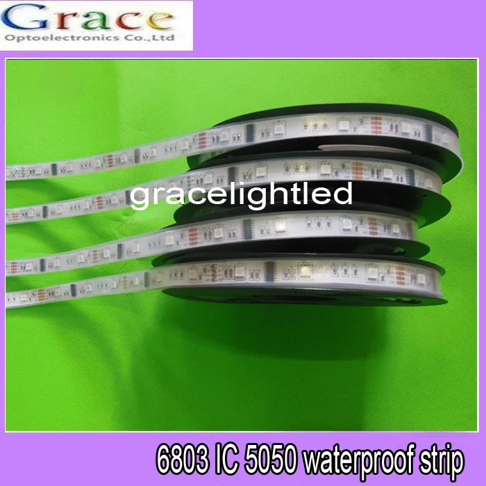 5 м 6803 IC 5050 цифровая RGB лента 150 светодиодный одов IP67 трубка Водонепроницаемая dream