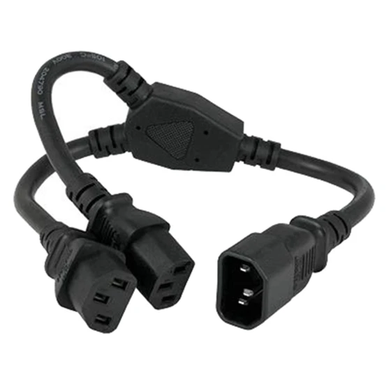 Universal Power Splitter Cord - IEC320 C14 Male Plug To Dual C13 Receptacles Black
Universal Power Splitter Cord - IEC320 C14 Male Plug To Dual C13 Receptacles Black