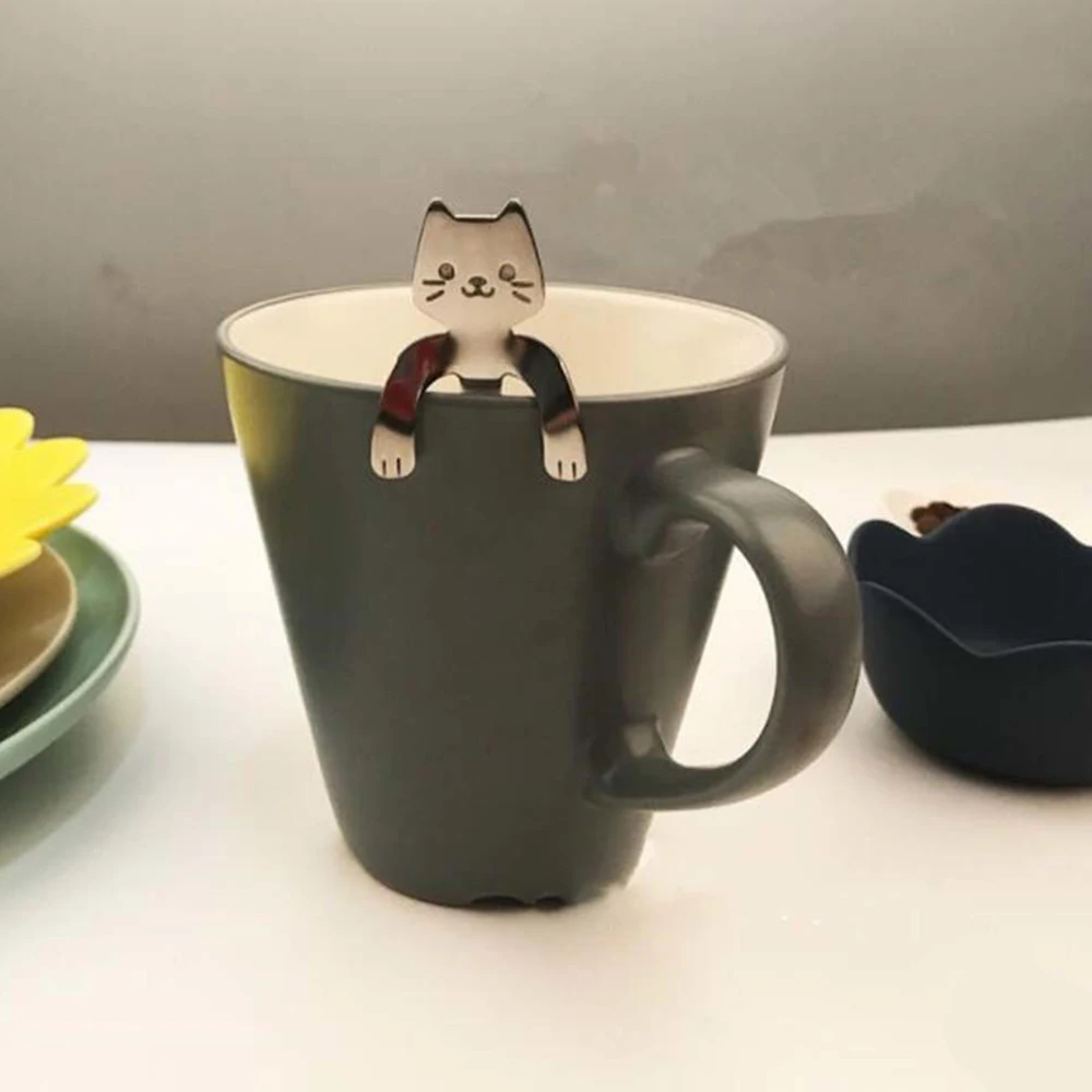 3pcs/set Cute Cat Teaspoons 304 Stainless Steel Cartoon Cat spoons Creative Ice Cream Dessert Long Handle Coffee &Tea Tableware
3pcs/set Cute Cat Teaspoons 304 Stainless Steel Cartoon Cat spoons Creative Ice Cream Dessert Long Handle Coffee &Tea Tableware