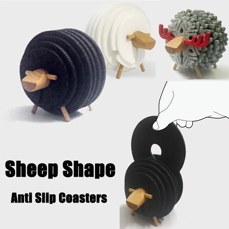New Sheep Shape Anti Slip Drink Coasters Insulated Round Felt Cup Mats Japan Style Creative Home/Office Decor Nordic Style Gifts
New Sheep Shape Anti Slip Drink Coasters Insulated Round Felt Cup Mats Japan Style Creative Home/Office Decor Nordic Style Gifts