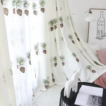 Fresh Nordic Pinecone Embroidered Curtains for Kids Bedroom Customized Curtains for Window Living Room Tulles for Kitchen Blinds
Fresh Nordic Pinecone Embroidered Curtains for Kids Bedroom Customized Curtains for Window Living Room Tulles for Kitchen Blinds