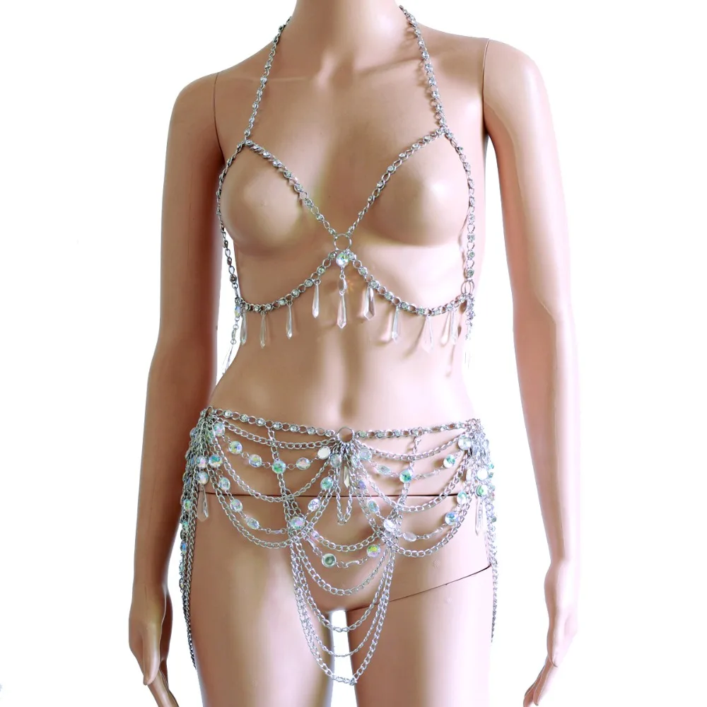 Crystal Beading Disco Exotic Tanks Crop Top Chain Sexy Mini Skirt Bodysuits Rave Bra Festival Fashion Wear Party Jewelry CRS620
Crystal Beading Disco Exotic Tanks Crop Top Chain Sexy Mini Skirt Bodysuits Rave Bra Festival Fashion Wear Party Jewelry CRS620