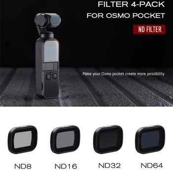 DJI OSMO POCKET Optical Glass Filter Four Piece Adjustable Dimming ND8/16/32/64 Filters Kit OSMO POKET Camera Gimbal Accessories
DJI OSMO POCKET Optical Glass Filter Four Piece Adjustable Dimming ND8/16/32/64 Filters Kit OSMO POKET Camera Gimbal Accessories