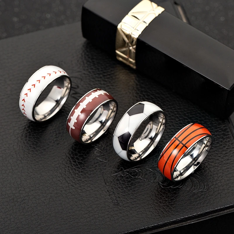Ball ring baseball football basketball rugby soccer jewelry Stainless Steel Rings fashion Sports Male Simple Men Women
Ball ring baseball football basketball rugby soccer jewelry Stainless Steel Rings fashion Sports Male Simple Men Women