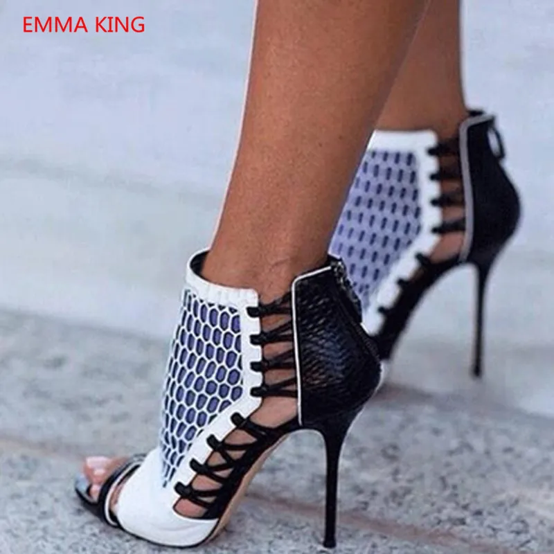 2018 Fashion Mixed Color Women's Gladiator Sandals Peep Toe Back Zipper Hollow High Heels Woman Summer Shoes Leather Ankle Boots
2018 Fashion Mixed Color Women's Gladiator Sandals Peep Toe Back Zipper Hollow High Heels Woman Summer Shoes Leather Ankle Boots