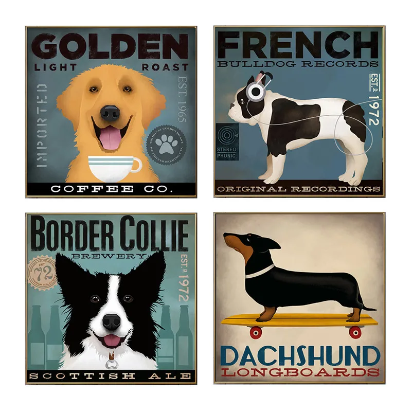 Canvas Painting Vintage Poster Clever Dog Critters Wall Pictures for Living Room Home Decoration Kids Room Decor Artwork
Canvas Painting Vintage Poster Clever Dog Critters Wall Pictures for Living Room Home Decoration Kids Room Decor Artwork