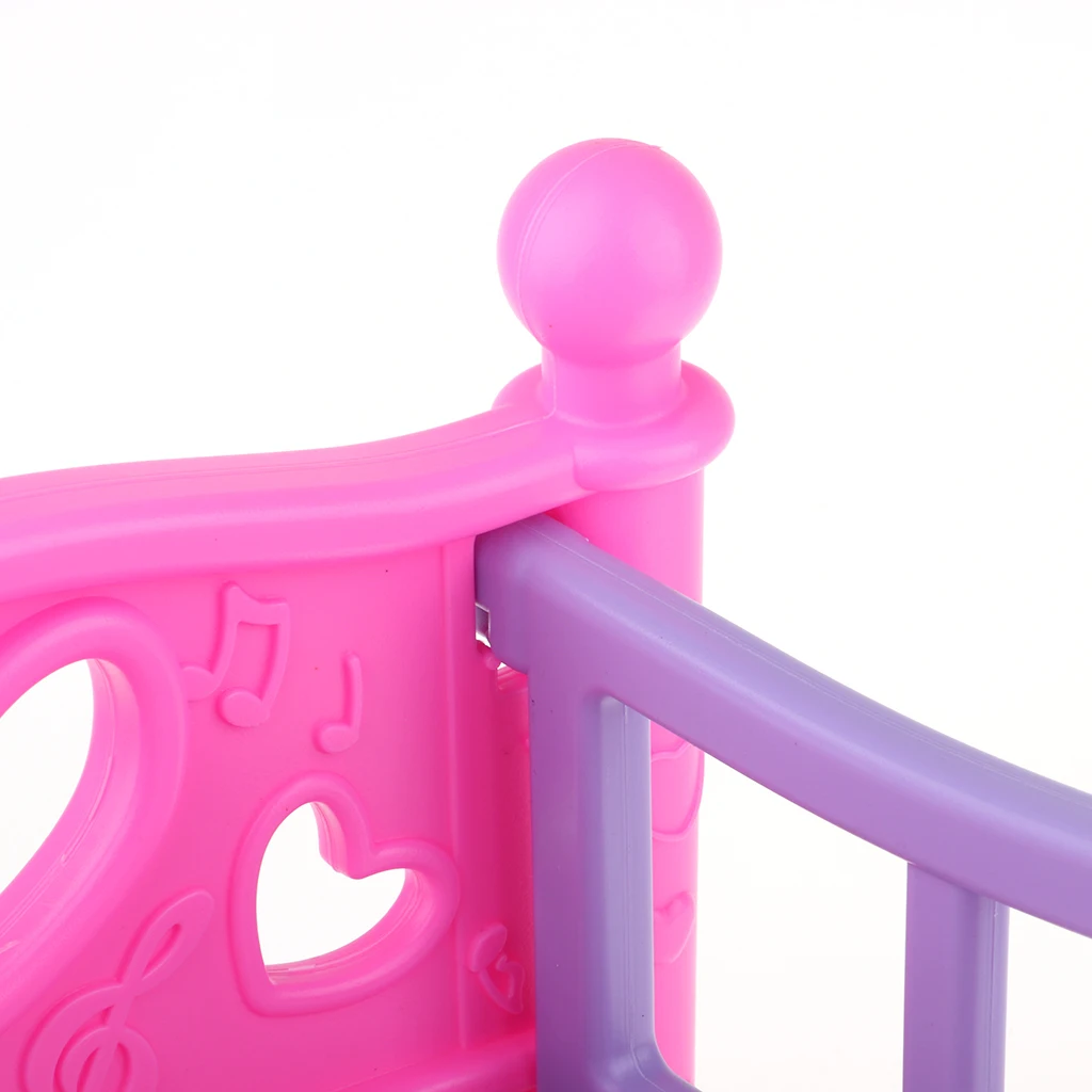 Colorful Girl Dolls Rocking Bed Bedroom Furniture Cradle Bed for Mellchan Dolls Decor