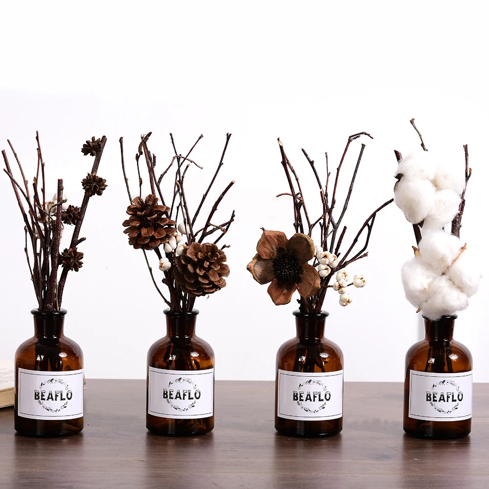 Brand New Fashion Artificial Flower Natural Plant Dried with Small Brown Bottle Home Coffee Shop Wedding Decoration
Brand New Fashion Artificial Flower Natural Plant Dried with Small Brown Bottle Home Coffee Shop Wedding Decoration