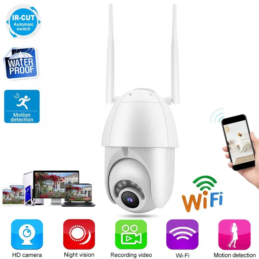 1920 * 1080 Outdoor Waterproof WiFi PTZ Tilt 1080P HD Security IP Camera Night Vision V380
1920 * 1080 Outdoor Waterproof WiFi PTZ Tilt 1080P HD Security IP Camera Night Vision V380