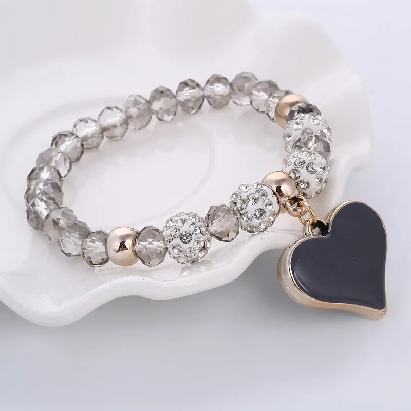 Crystal Beads Bracelets Elastic Love Heart Pendant Charm Bracelets Bangles Fashion Women Jewelry Gem Stone Delicate pulseira
Crystal Beads Bracelets Elastic Love Heart Pendant Charm Bracelets Bangles Fashion Women Jewelry Gem Stone Delicate pulseira
