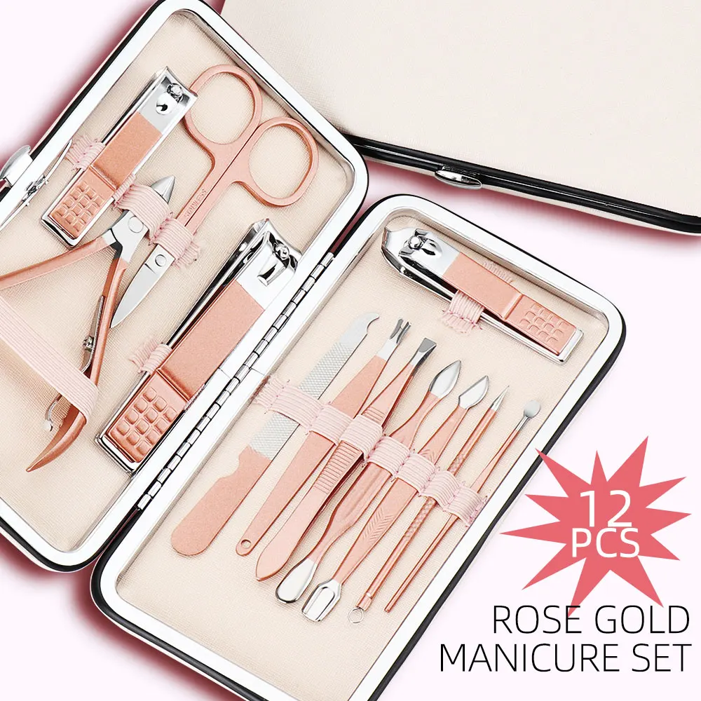 12pcs/set Rose Gold Nail Cuticle Pusher Remover Clipper Scissor Nipper Tweezer Picker Stainless Steel Manicure Nail Art Tools Ki
12pcs/set Rose Gold Nail Cuticle Pusher Remover Clipper Scissor Nipper Tweezer Picker Stainless Steel Manicure Nail Art Tools Ki