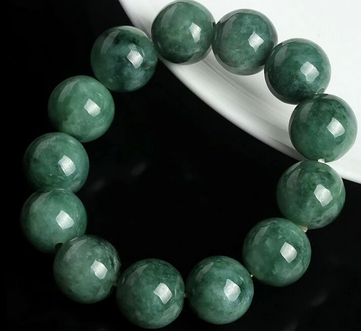 1140 Fine Chinese A Grade Natural Jade/Jadeite Unisex Beads String Bracelet