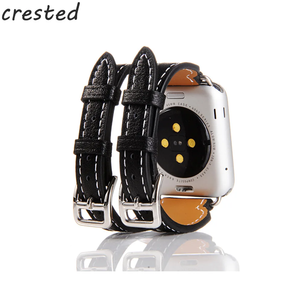 CRESTED genuine leather strap for apple watch band 42mm/38 Double buckle belt bracelet band for iwatch 1/2/3 band
CRESTED genuine leather strap for apple watch band 42mm/38 Double buckle belt bracelet band for iwatch 1/2/3 band