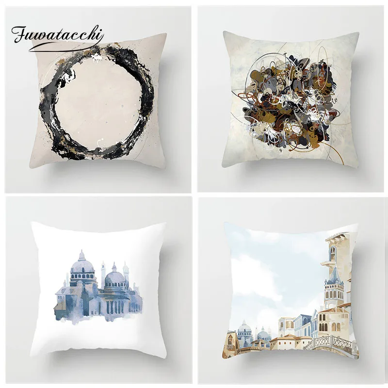 Fuwatacchi Watercolor Painting Cushion Cover Building Castle Pillow Cover White Decorative Pillow Case For Sofa Car Chair Gift
Fuwatacchi Watercolor Painting Cushion Cover Building Castle Pillow Cover White Decorative Pillow Case For Sofa Car Chair Gift