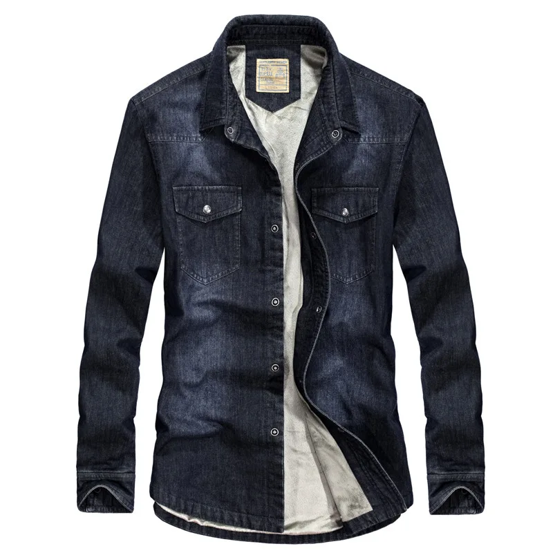 Autumn Brand Cowboy Shirt Men Fleece Thick Warm Denim Shirt Male Winter Windbreaker Military Shirts Mens Tops Plus Size M-4XL
Autumn Brand Cowboy Shirt Men Fleece Thick Warm Denim Shirt Male Winter Windbreaker Military Shirts Mens Tops Plus Size M-4XL