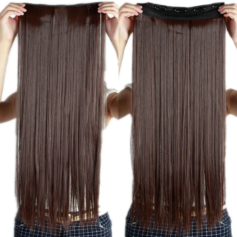SNOILITE 22 inch(55cm) Long Straight Women Clip in one piece Hair Extensions Black Brown High Tempreture Synthetic Hairpiece
SNOILITE 22 inch(55cm) Long Straight Women Clip in one piece Hair Extensions Black Brown High Tempreture Synthetic Hairpiece