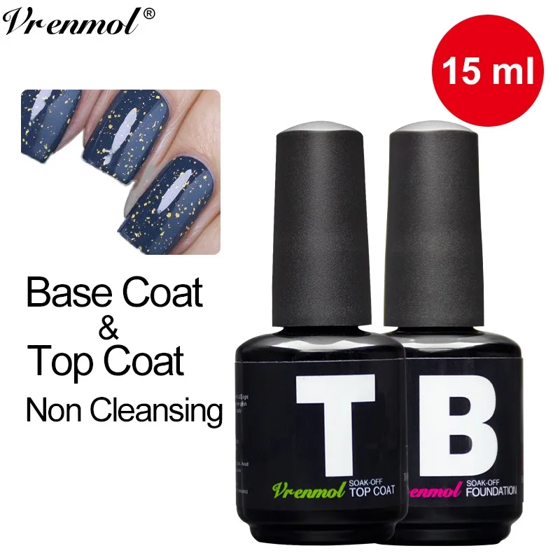 Vrenmol 15ml UV gel polish no cleaning top base coat semic permanent gel lacquer soak off nail art makeup nail
Vrenmol 15ml UV gel polish no cleaning top base coat semic permanent gel lacquer soak off nail art makeup nail