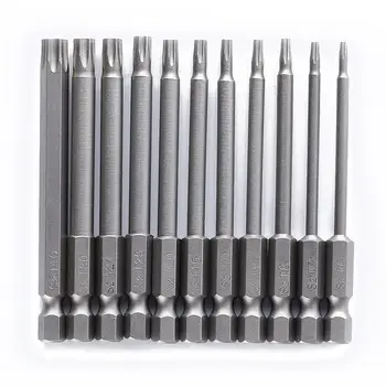 11 Pieces 1/4 Inch Hex Shank T6-T40 4 Inch Length S2 Steel Torx Security Head Screwdriver Drill Set Bits
11 Pieces 1/4 Inch Hex Shank T6-T40 4 Inch Length S2 Steel Torx Security Head Screwdriver Drill Set Bits