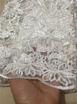 French lace fabric white beads Sequins african lace fabrics 5 yards wholesale flower nigerian lace fabric for Wedding Dresses
French lace fabric white beads Sequins african lace fabrics 5 yards wholesale flower nigerian lace fabric for Wedding Dresses