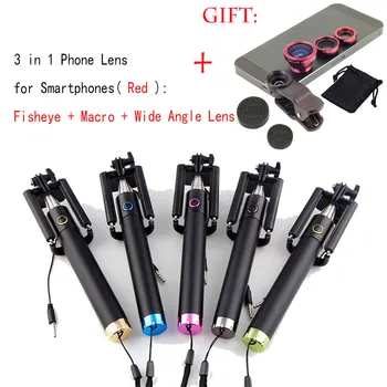 4 in 1 Wired Selfie Stick Tripod Built-in Shutter Monopod+ Fisheye Macro Wide Angle Phone Lens for Samsung Galaxy A9 A8 A7 A5 A3
4 in 1 Wired Selfie Stick Tripod Built-in Shutter Monopod+ Fisheye Macro Wide Angle Phone Lens for Samsung Galaxy A9 A8 A7 A5 A3
