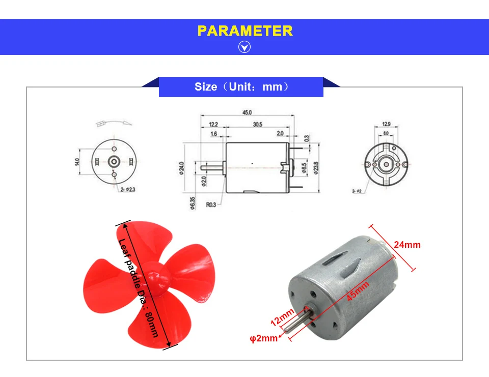 DC 3 V ~ 9 V Micro R280 Carbone Brosse Moteur DC pour RC Télécommande Jouet Voiture Bateau Bricolage