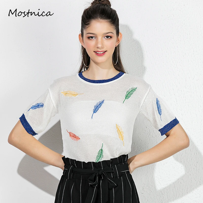Mostnica Summer Lady Sheer Tulle Tshirt Tees Feathers Printed See Through Transparent Mesh Tops Short Sleeves White T Shirt
Mostnica Summer Lady Sheer Tulle Tshirt Tees Feathers Printed See Through Transparent Mesh Tops Short Sleeves White T Shirt