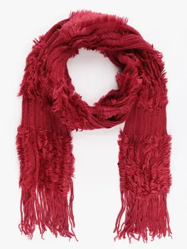 Soft wool blend with fringed Scarf
