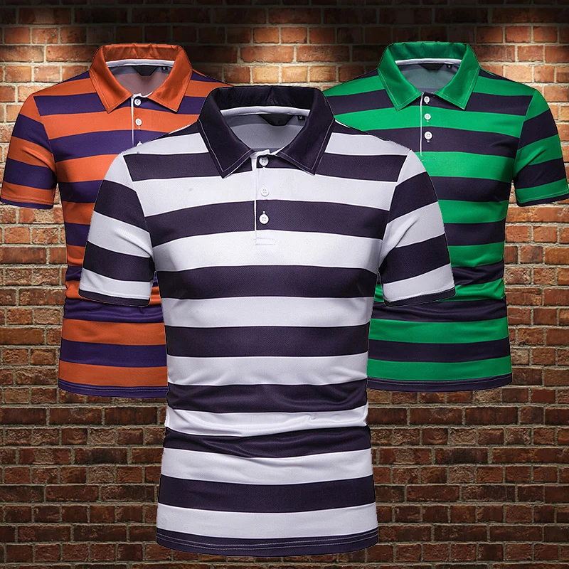 Casual work striped short-sleeved polo shirt male loose lapel T-shirt sea soul shirt mens clothing M-XXL
Casual work striped short-sleeved polo shirt male loose lapel T-shirt sea soul shirt mens clothing M-XXL