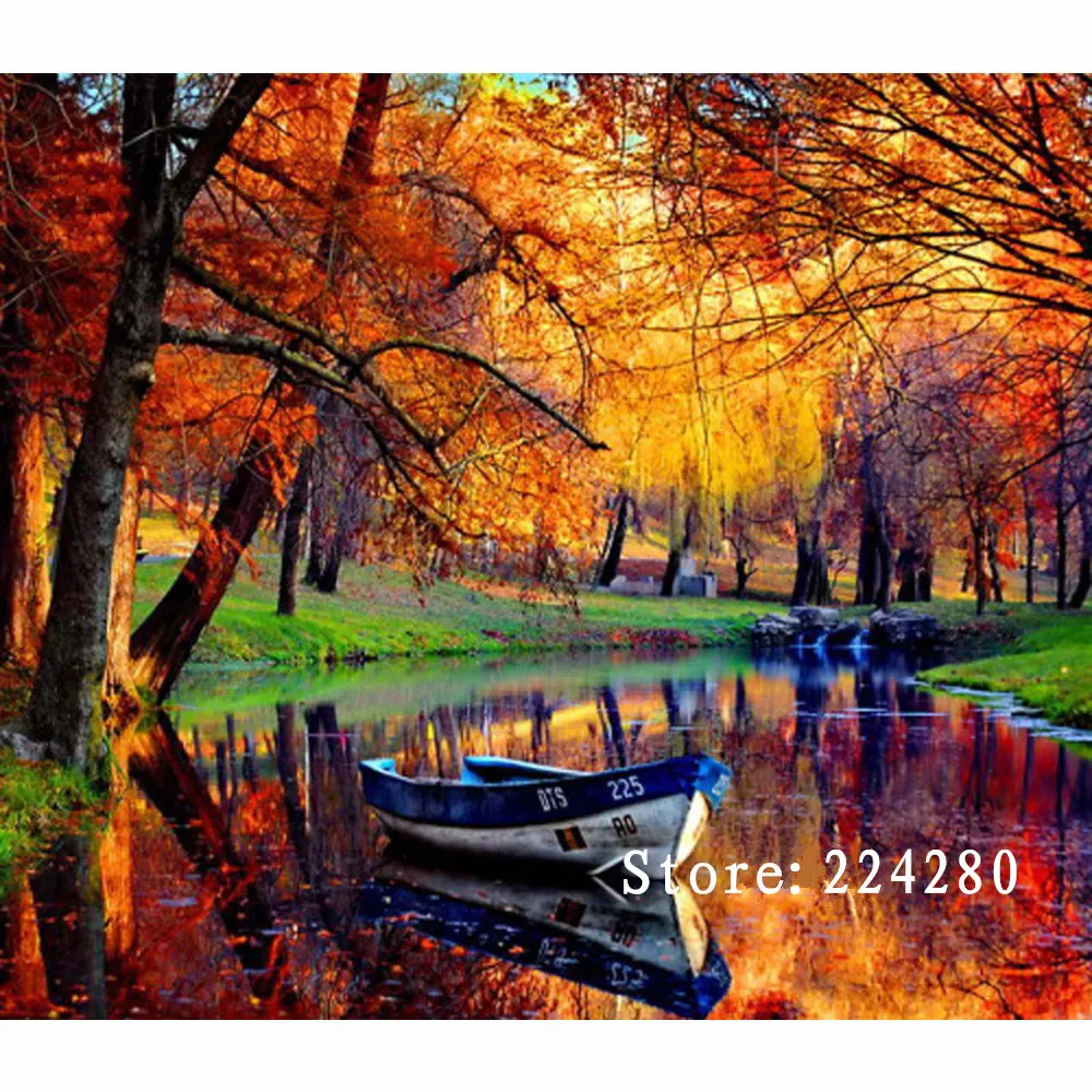 Needlework,Autumn Forest River Boat Scenic Handwork 14CT Embroidery,DIY DMC Cross stitch kits,Art Cross-Stitching Home Decor
Needlework,Autumn Forest River Boat Scenic Handwork 14CT Embroidery,DIY DMC Cross stitch kits,Art Cross-Stitching Home Decor