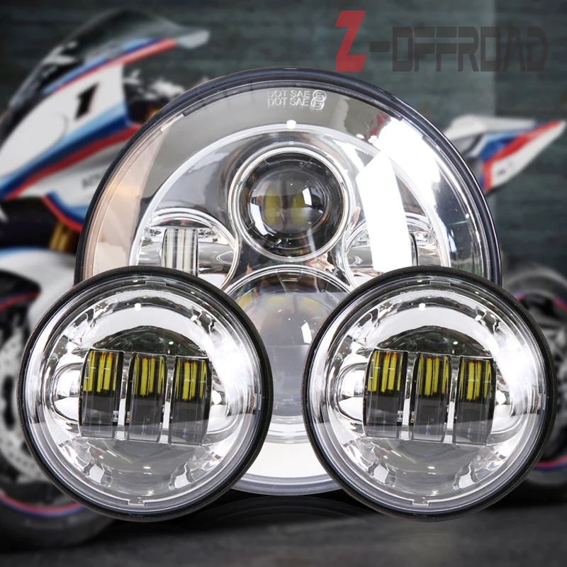 Chrome For Motorcycle Light 7'' Round LED Headlight with Matching Chrome 4.5'' LED Fog Lamps for Motorcycle Motorcycles
Chrome For Motorcycle Light 7'' Round LED Headlight with Matching Chrome 4.5'' LED Fog Lamps for Motorcycle Motorcycles