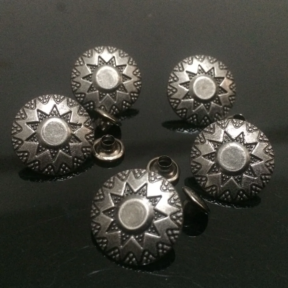 DIY 50PCS 16MM Antique Silver Round Sun Studs Rivet Punk Sunshine Spike Shoes Belt Bag Accessories Leather Craft Shipping Free
DIY 50PCS 16MM Antique Silver Round Sun Studs Rivet Punk Sunshine Spike Shoes Belt Bag Accessories Leather Craft Shipping Free