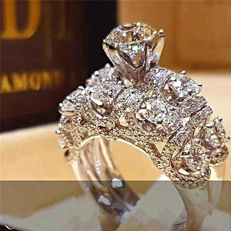 Bamos Luxury Female White Bridal Wedding Ring Set Fashion 925 Silver Filled Jewelry Promise CZ Stone Engagement Rings For Women
Bamos Luxury Female White Bridal Wedding Ring Set Fashion 925 Silver Filled Jewelry Promise CZ Stone Engagement Rings For Women