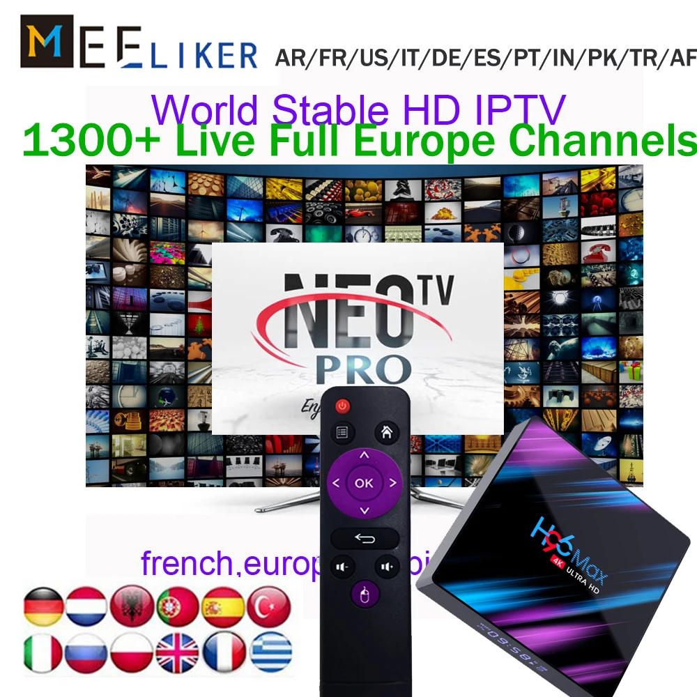 4GB ram Europe iptv set-top box H96MAX 32G/64G with NEO TV 1year streaming channels arabe France UK NEOTV pro android 9 H96 max
4GB ram Europe iptv set-top box H96MAX 32G/64G with NEO TV 1year streaming channels arabe France UK NEOTV pro android 9 H96 max