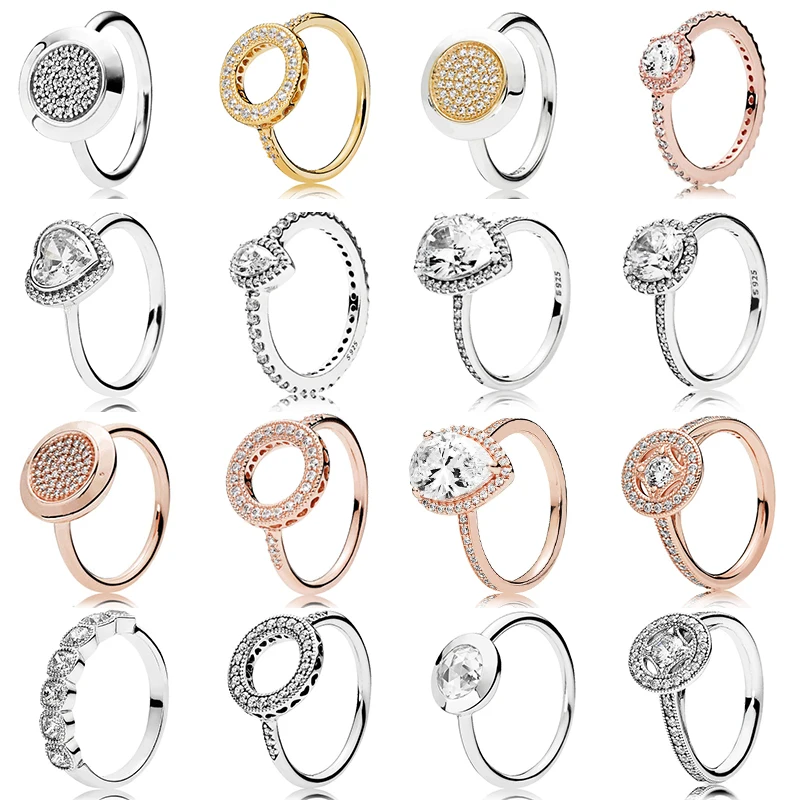 ROBOL Original 100% 925 Sterling Silver Rings Engraved LOGO 100% 925 Rose Gold Shiny Love Elegant Large Zircon Ring For Women
ROBOL Original 100% 925 Sterling Silver Rings Engraved LOGO 100% 925 Rose Gold Shiny Love Elegant Large Zircon Ring For Women