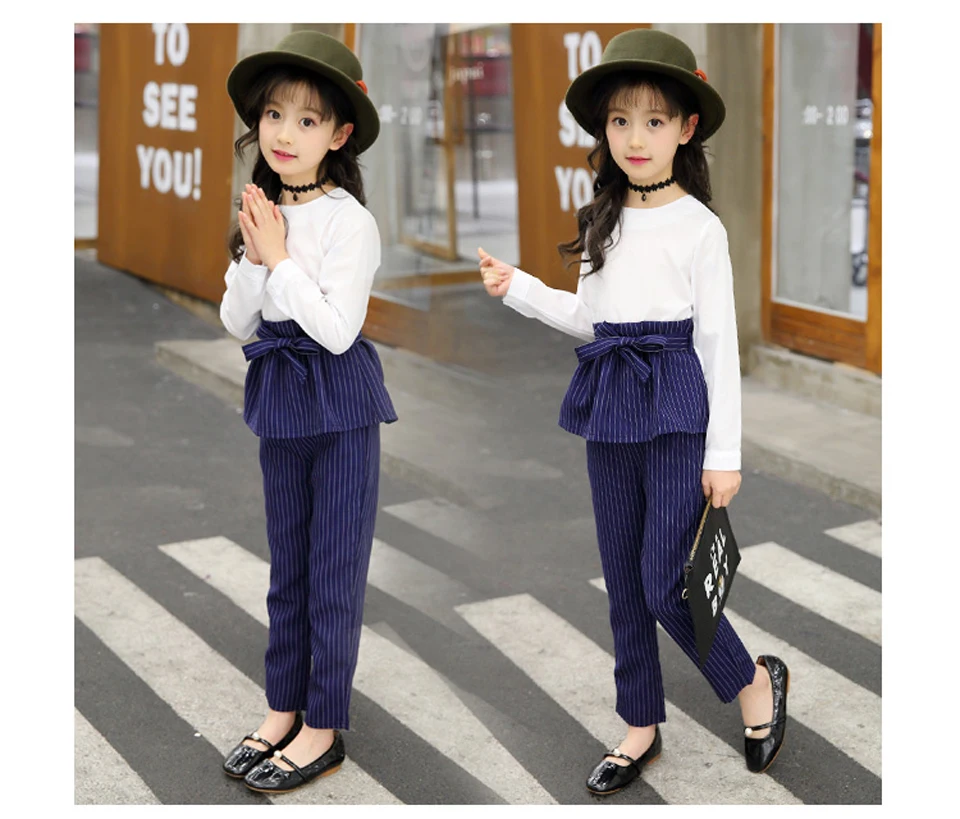 5 6 7 8 9 10 11 12 Years Autumn Girls Clothes Sets Back to School Uniform Costume 2019 Stripe Bow Blouses + Pants Clothing Sets
5 6 7 8 9 10 11 12 Years Autumn Girls Clothes Sets Back to School Uniform Costume 2019 Stripe Bow Blouses + Pants Clothing Sets