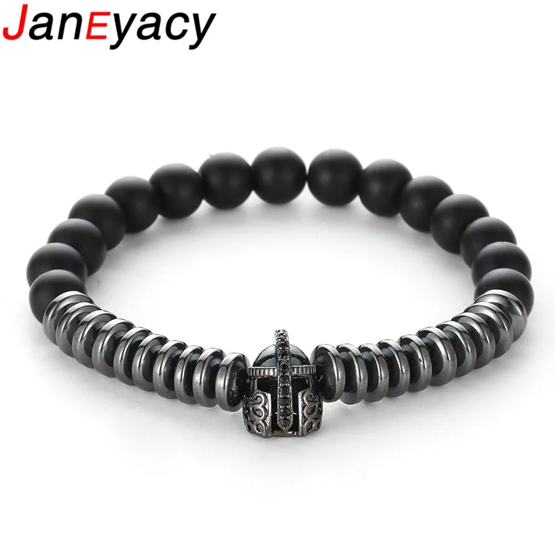 Janeyacy New Fashion Energy Helmet Zircon Bracelet Women Black Frosted Stone 8mm Beads Bracelet Men CZ European Jewelry Pulsera
Janeyacy New Fashion Energy Helmet Zircon Bracelet Women Black Frosted Stone 8mm Beads Bracelet Men CZ European Jewelry Pulsera